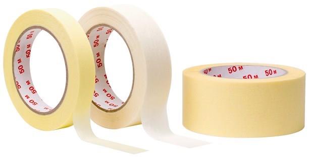 Krepp Papierabdeckband, 38 mm, Farbe: gelb, 50 m