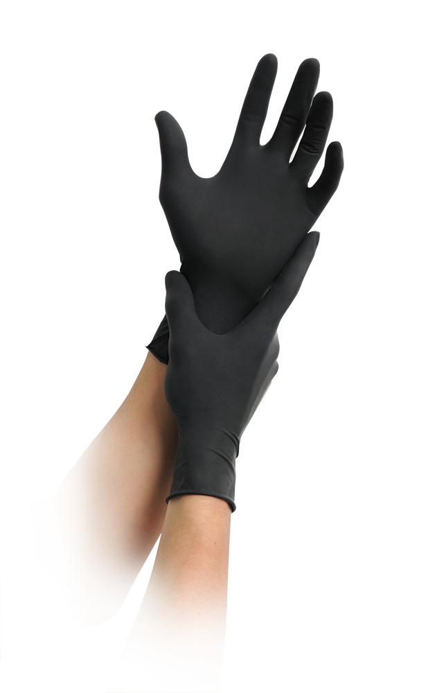 Medi-Inn Nitril Black Plus Einmalhandschuhe aus Nitril, schwarz, ungepudert, Gr. L