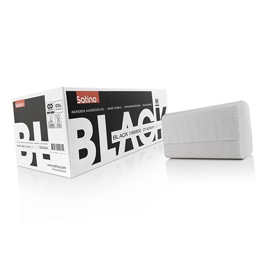 Satino Black Handtuchpapier, 2-lagig, 21 x 24 cm, weiß, Z-Falz