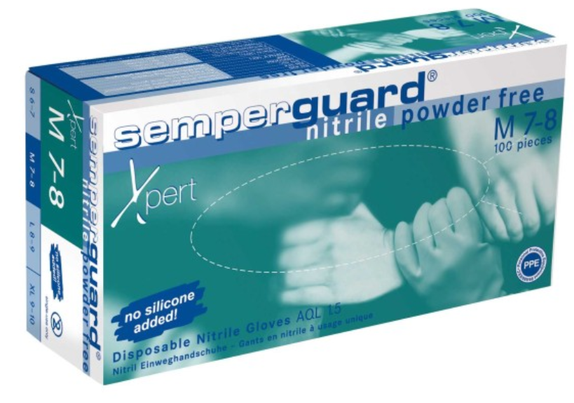 Semperguard Nitril Xpert Einmalhandschuhe, Gr. L, blau, 100 Stück Semperguard Nitril Xpert Einmalhandschuhe, Gr. L, blau, 100 Stück