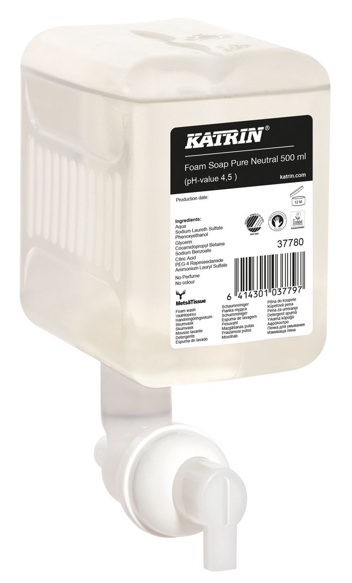 Katrin Schaumseife Clean, parfümfrei, 12 x 500 ml