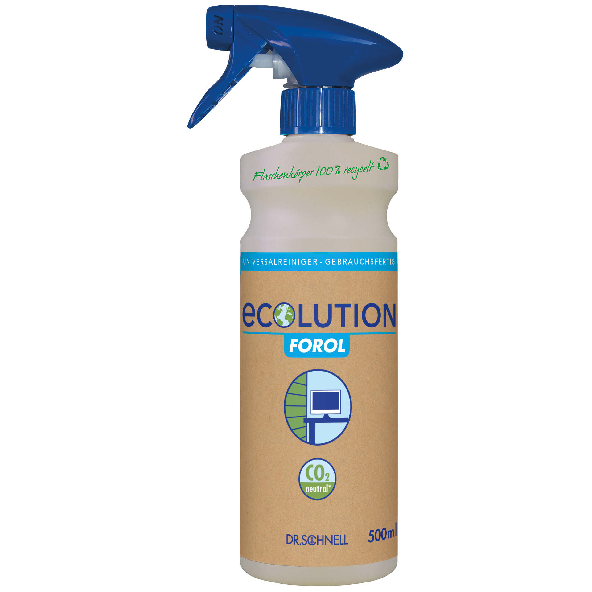 Dr. Schnell Ecolution Handsprüher, blau, Leerflasche