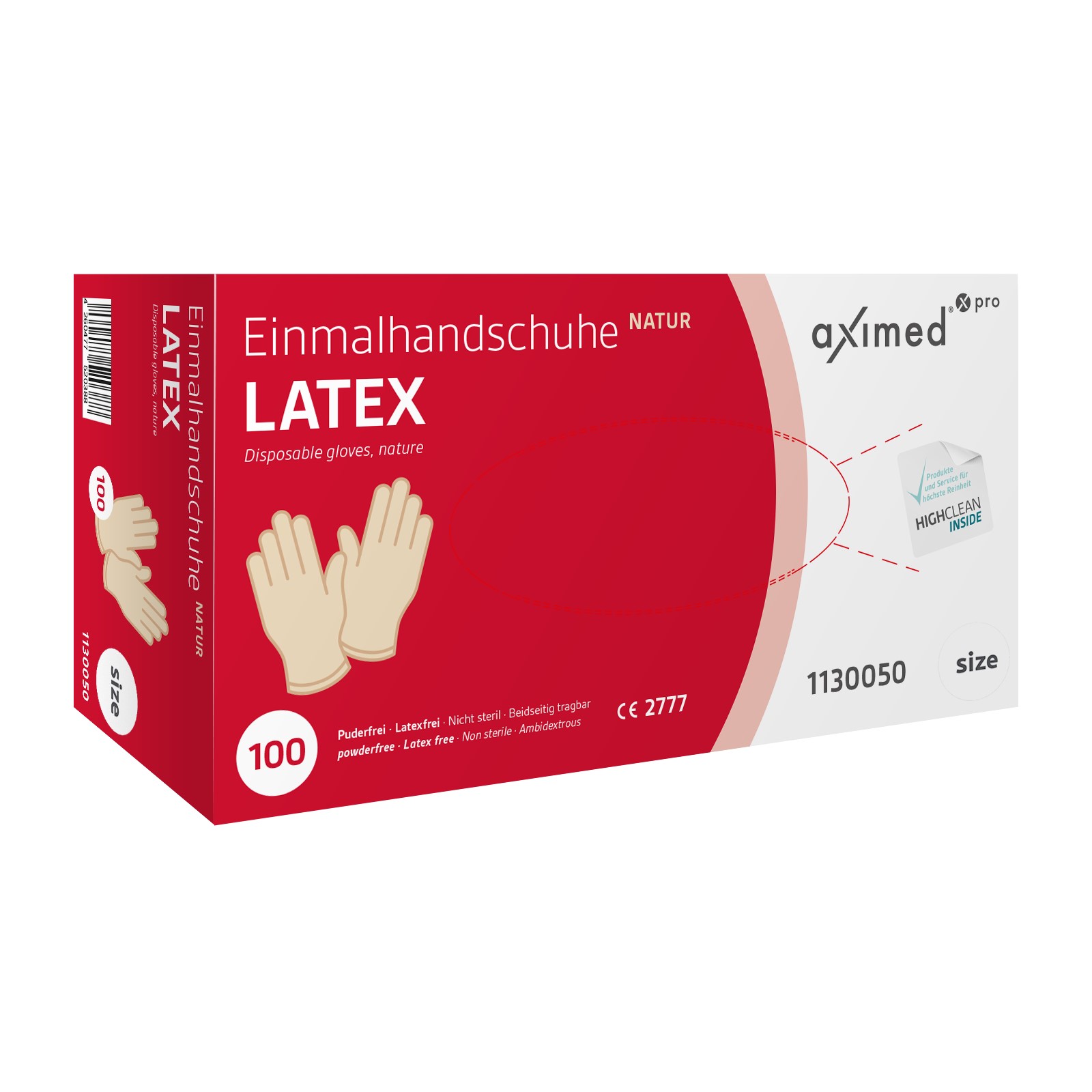 aximed pro Latex Einmalhandschuhe, Gr. S, ungepudert