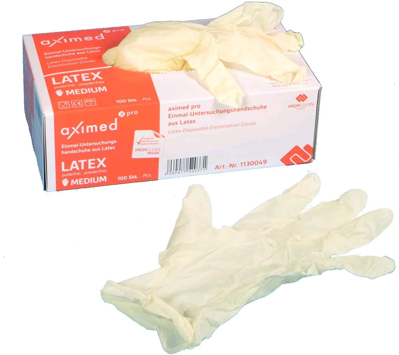 aximed pro Latex Einmalhandschuhe, Gr. S, ungepudert