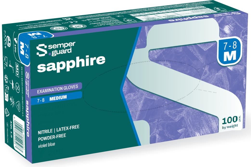semperguard sapphire XP 90, Einmalhandschuhe aus Nitril, Gr. XL, lavendel-blau, ungepudert