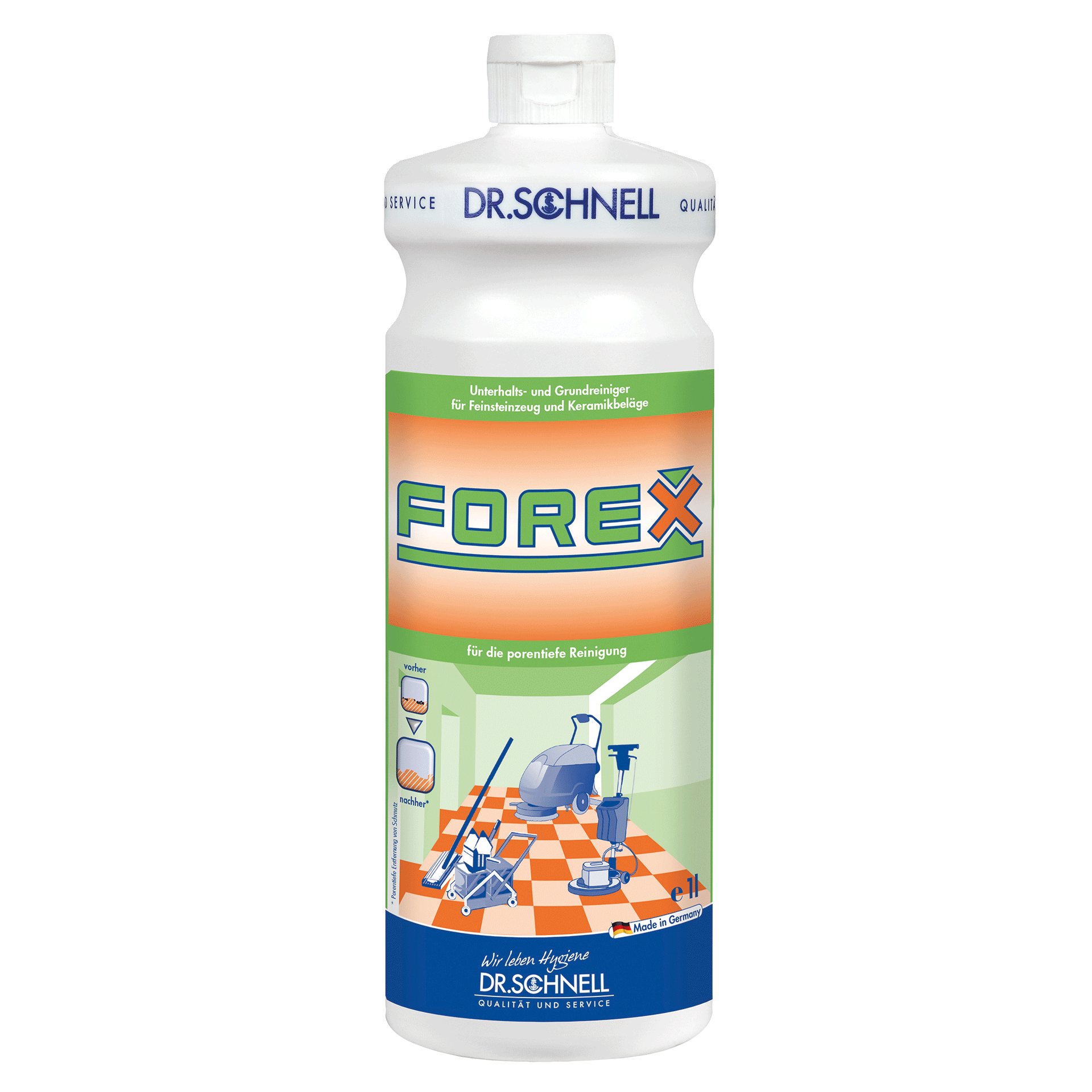 Dr. Schnell FOREX Intensivreiniger für Feinsteinzeug und Keramikbeläge, 1 L Flasche