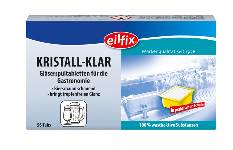 Eilfix Kristall-Klar, Gläserspültabletten 168x10g, Faltschachtel