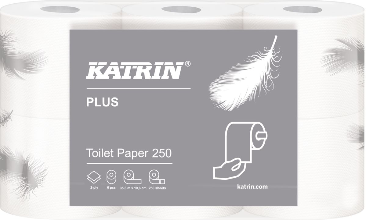 Katrin Plus Toilettenpapier, 3-lagig, 250 Blatt, weiß