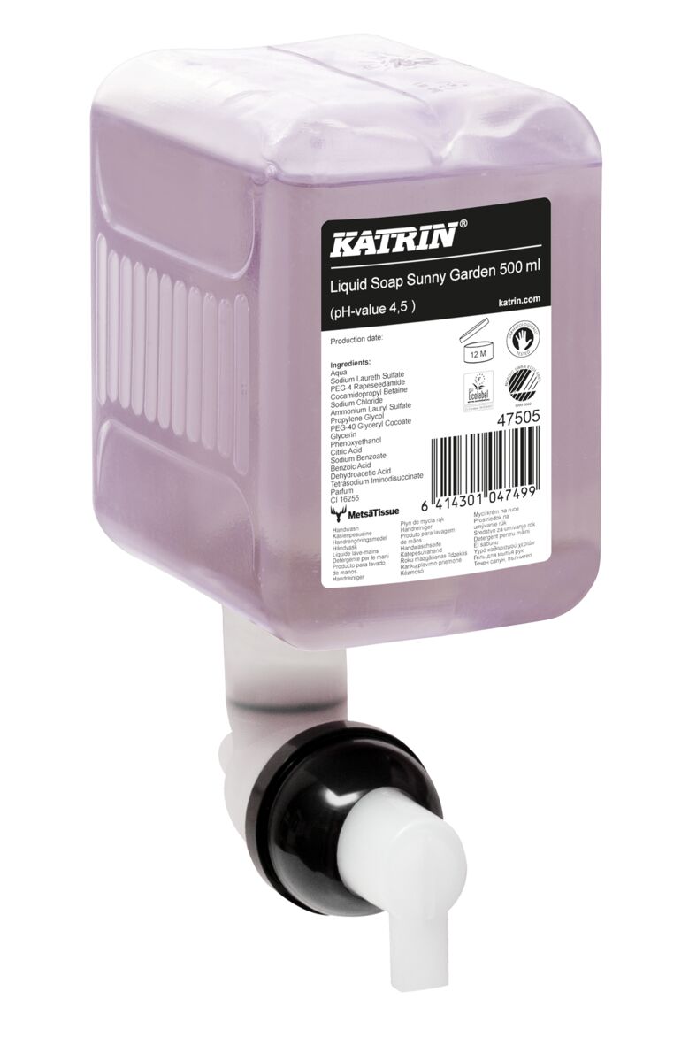 Katrin Handwaschseife Sunny Garden, mit integrierter Pumpe, 12 x 500 ml