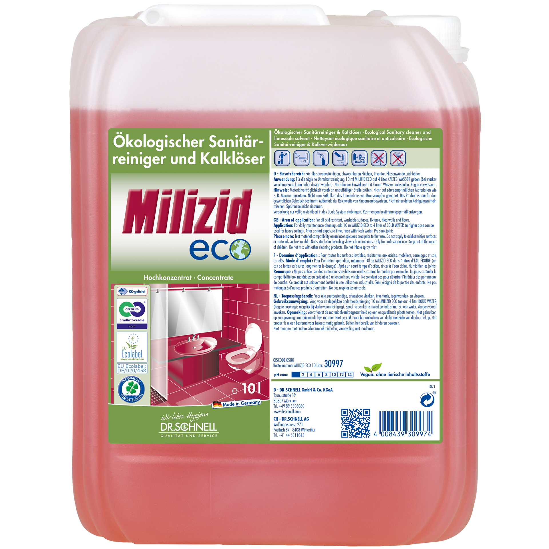 Dr. Schnell MILIZID ECO Sanitärreiniger & Kalklöser-Konzentrat 10 L